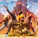 A promo image from Fortnite where a bunch of characters stand around a chest overflowing with gold.